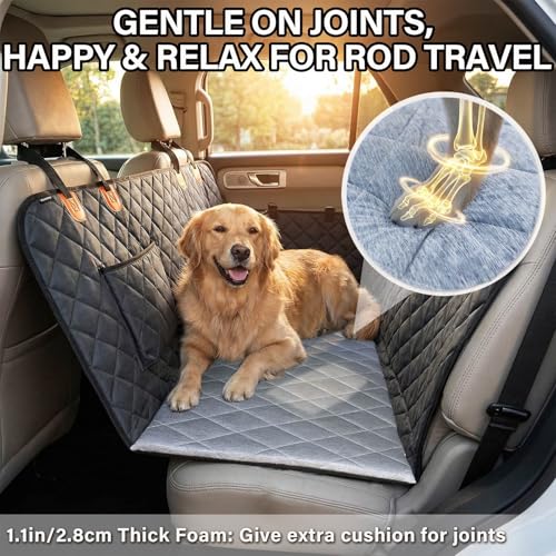 JoyBlooms Dog Bed for Car Back Seat, Dog Cooling Mat with 1.1in/2.8cm Thick Foam, Cooling Anti-Slip Washable Back Seat Pet...