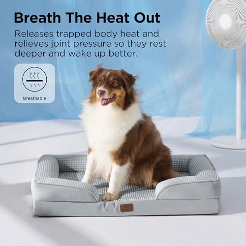 Bedsure XL Dog Bed for Extra Large Dogs - Orthopedic XLarge Dog Cat Cooling Bed Washable, Comfort Dogs Couch Sofa with Wat...