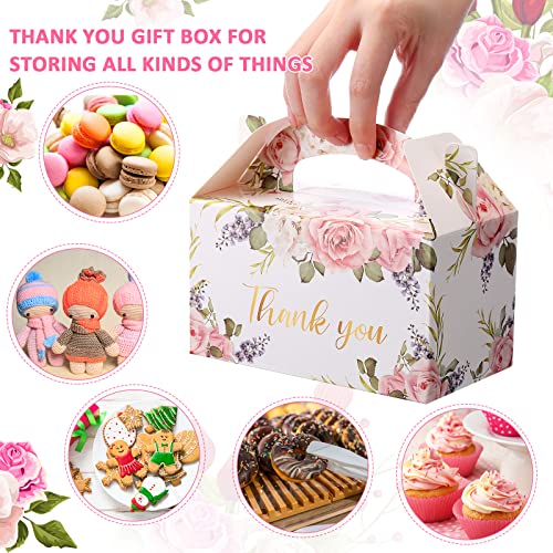 Xinnun 50 Pcs Thank You Treat Boxes Thanksgiving Floral Gift Box Wedding Party Favors Boxes Employee Appreciation Gifts Bo...