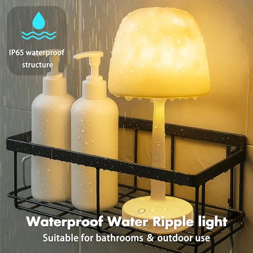 Waterproof Shower Lamp for Inside Shower, Rechargeable Bathroom Lamp with Remote & Touch Control, Cordless Shower Light wi...