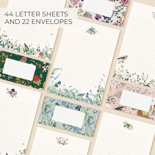 Beautiful Stationery Set with Envelopes - Premium-Quality, No-Bleed Lined Letter Writing Paper with Elegant Floral Designs...