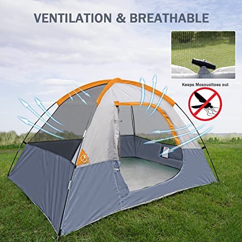 Camping Tent 2-4 Person, Waterproof Windproof Tent with Rainfly Easy Set up-Portable Dome Tents for Camping…