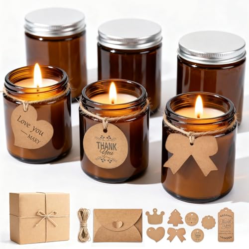 Home Scented Candles Gift Set, 6 Pack Aromatherapy Candles for Women, Non Toxic Soy Wax Candles for Relaxing Stress Relie...
