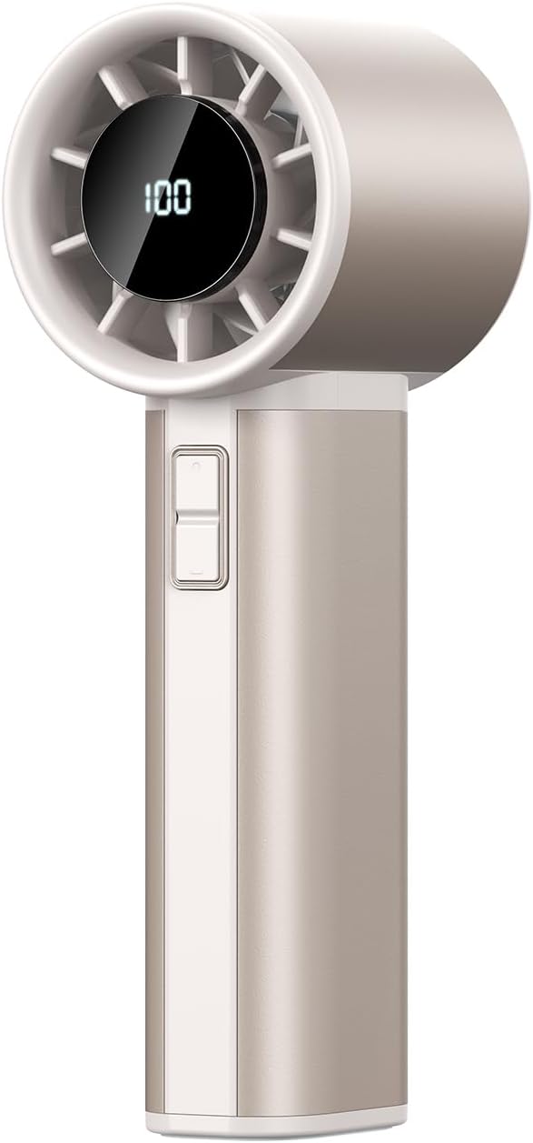 Sowmow Portable Handheld Turbo Fan, 100 Speeds Adjustable Mini Personal Fan, 4500mAh USB-C Rechargeable Battery Operated, ...