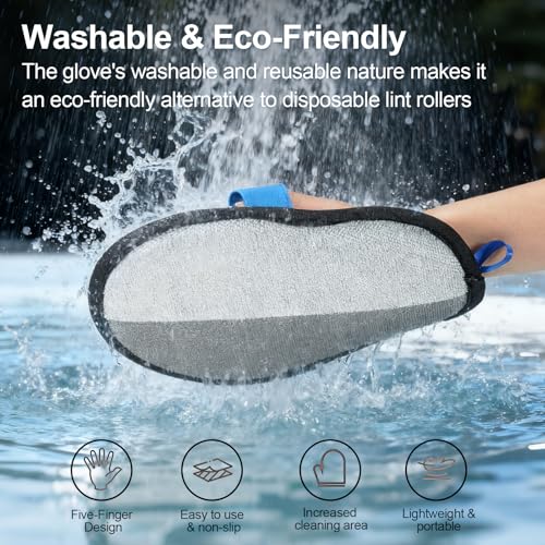Pet Hair Removal Glove - Magic Brush Electrostatic Mitt for Dogs & Cats, Reusable Grooming Gloves - Dog Hair Remover Tool ...