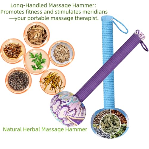 APSWUDR Mugwort Massage Hammer, Massage Tools Back, Shoulder & Body - Handheld Percussion Therapy Tool with US Design Pate...