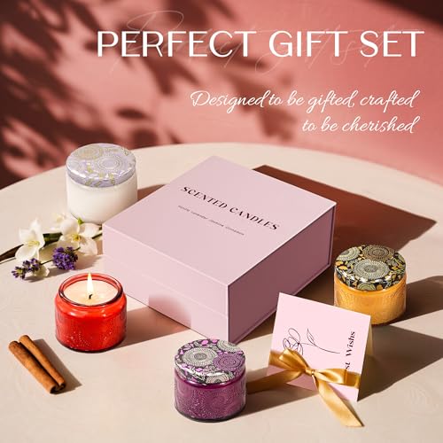 NORVENCE Candles for Women, Scented Candle Gift Set of 4, Scented Candles for Home, Birthday and Christmas Candle Gifts fo...