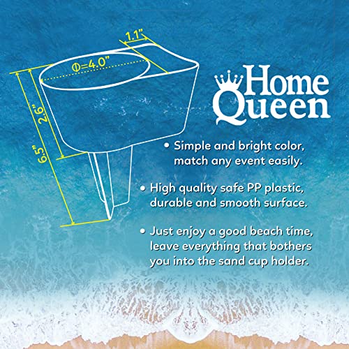 Home Queen Beach Cup Holder with Pocket, Multi-Functional Sand Cup Holder for Beverage Phone Sunglasses Key, Beach Accesso...