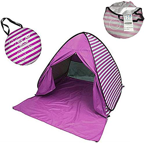 YBK Tech New Stripe Style Automatic Pop Up Beach Tent UV Protection Instant Portable Quick Cabana Sun Shelter for 2-3 Pers...