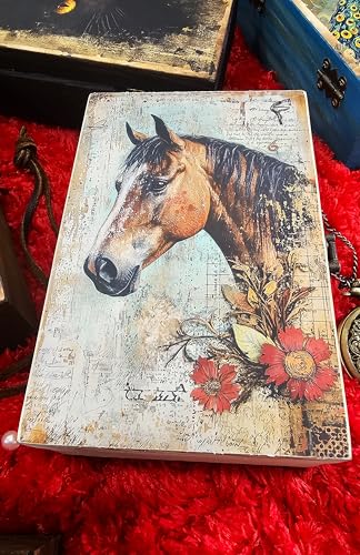 RK Collections Horse Jewelry Trinket Keepsake Box. Animal Home Decor, Gifts for Horse Lovers Case/Holder. (6.5" Horse)