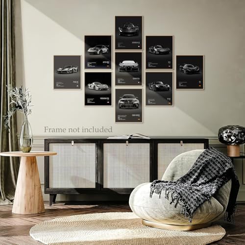 CSLGQGV Car Poster Vintage Racing Car Wall Art Supercar Canvas Prints Painting For Men Room Pictures Guys Dorm Room Aesthe...