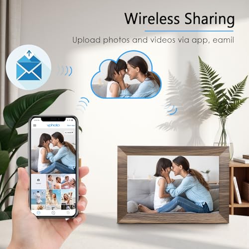 Canupdog 10.1 WiFi Digital Picture Frame, IPS Touch Screen Smart Cloud Digital Photo Frame with 16GB Storage, Wall Mountab...