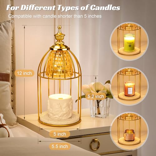 Shang Chiang TantaScent Electric Candle Warmer Lamp in Vintage Birdcage Design with Timer – Scented Jar Candle Melter for ...