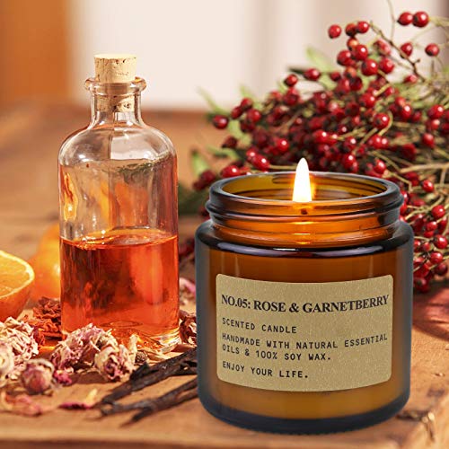 6 Pack Candles for Home Scented Aromatherapy Candle Gift Set for Women Soy Wax Long Lasting Amber Jar Candles Gift for Bir...