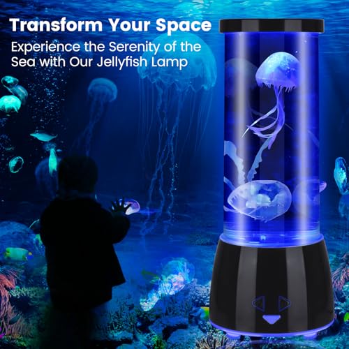 Eadaiylon Jellyfish Lamp 17 Color Changing with 4 Modes, Electric Jellyfish LED Mood Lamp Tank Table Night Light Home Deco...