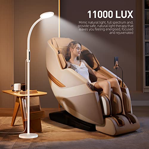 FBBJFF Light Therapy Lamp 11000 Lux, LED UV-Free Sunlight Lamp,Full Spectrum Happy Therapy Lamp with 10 Adjustable Brightn...