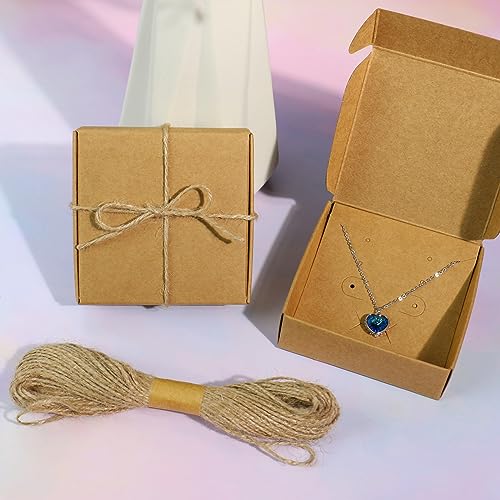 KMEOSCH Jewelry Gift Boxes, Kraft Paper Gifts Wrapping Box 3.15x3.15x2.5 inches Small Multi-purpose Accessories Packaging ...