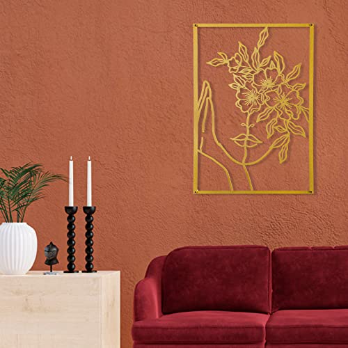 AGIOTA 3 Pcs Gold Wall Decor Above Bed Minimalist for Living Room Metal Line Art - Female Body, Gold Room Decor for Bedroo...