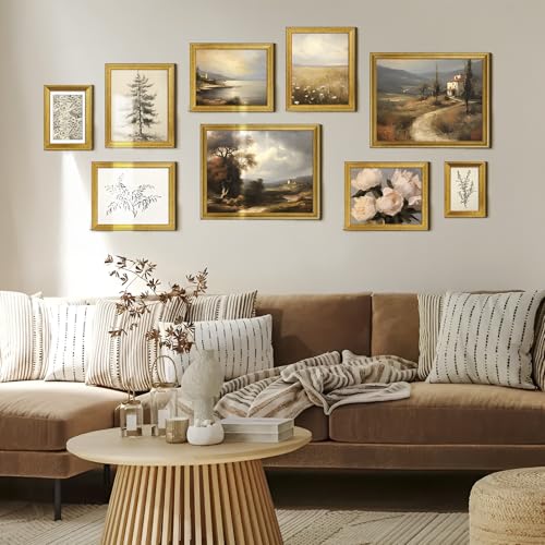 TWING 11x14 Picture Frame,Display Pictures 8x10 with Mat or 11x14 Without Mat,Ornate Picture Frames for Wall Mounting or T...