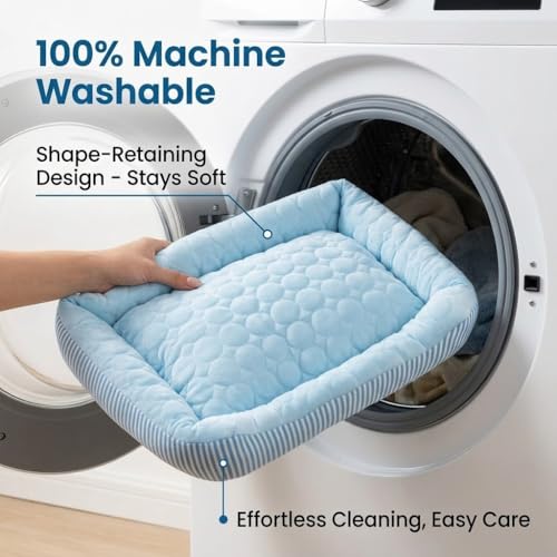 Cooling Dog Bed for Large Medium Small Dogs, Breathable Dog Cooling Mat with Self Cooling Ice Silk Fabric, Washable Summer...