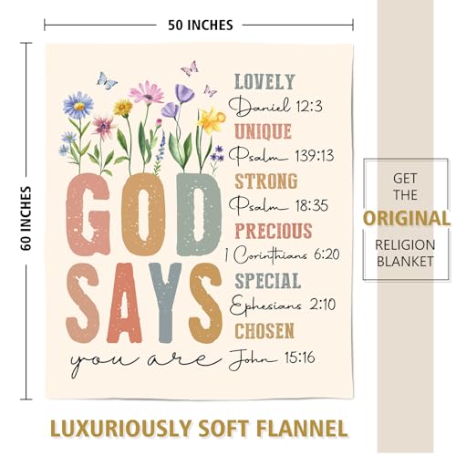 SteadStyle Christian Gifts for Women Birthday - Inspirational Floral Throw, Religious Birthday Gift for Women, Christian B...
