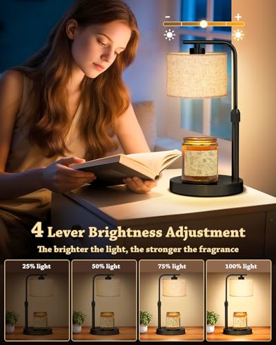 Candle Warmer Lamp with Timer Dimmer, Height Adjustable Modern Farmhouse Candle Warmer, Electric Candle Lamp Warmer with 2...