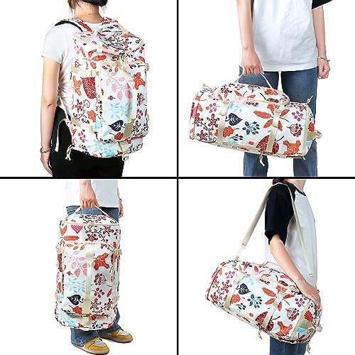 Kalesi Floral Gym Duffle Bag Backpack 4 ways for Women Waterproof with Shoes Compartment for travel Sport Hiking laptop Li...
