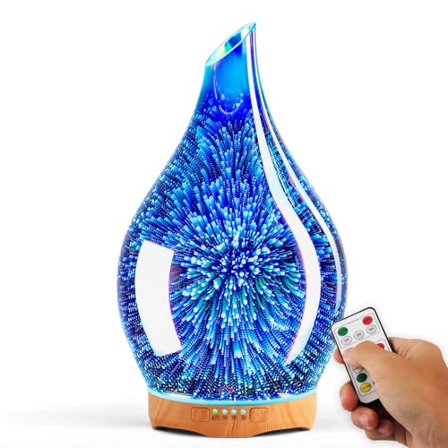 Porseme 280ml Essential Oil Diffuser, Aroma Ultrasonic Humidifier with Remote Control, BPA Free, Auto Shut-Off, Timer Setting