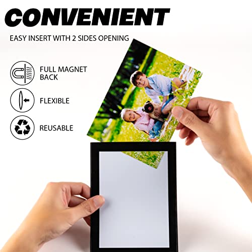 STTMGN Magnetic Picture Frames with Black Border(4"X6",10 Pack),Magnet Photo Frame Pockets/Postcard Holder,Decorations for...