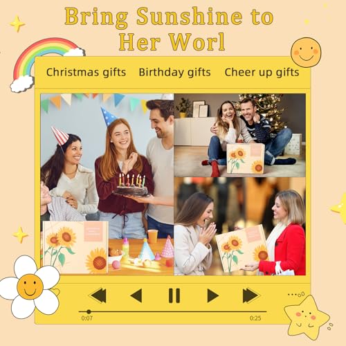 10Pcs Sunshine Gift for Women - Unique Care Package with Sunflower Gifts, Friendship Box of Sunshine for Mom Sister Wife, ...