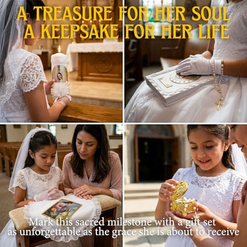First Communion Bible and Candle - Biblia y Vela de Primera comunión para niña - Vela para Primera comunion niña - First C...