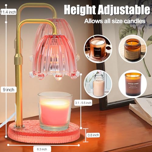 Maromamix Candle Warmer Lamp with Timer - Electric Wax Melt Warmer with Adjustable Height and Dimmer for Scented Candle Wa...