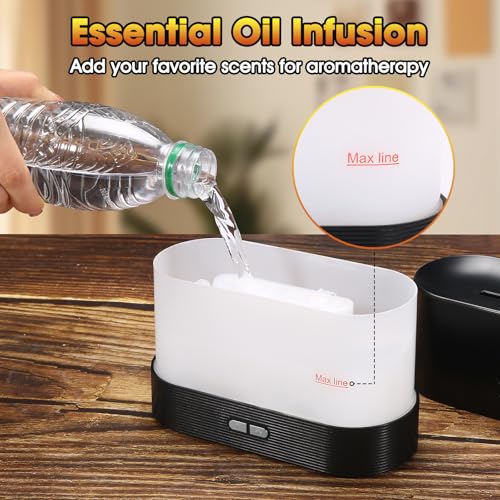 2 Pack Essential Oil Diffuser,Colorful Flame Air Aroma Diffuser Humidifier,Upgraded 7 Flame Colors Noiseless Essential Oil...
