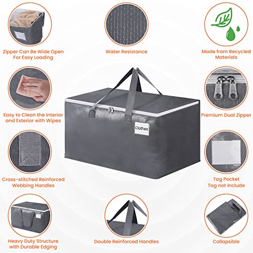 BlissTotes Large Moving Bags, Storage Bags with Zippers, Handles Moving Supplies with lids, Heavy Duty Totes for Storage B...