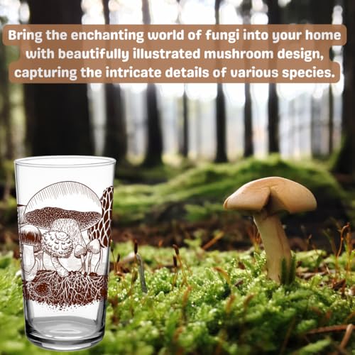 DOWN TO EARTH BASICS Vintage Glasses Set – 7 oz Retro Tumbler Variety Pack – Poppy, Iris, Trillium, Mushroom – Durable Flo...