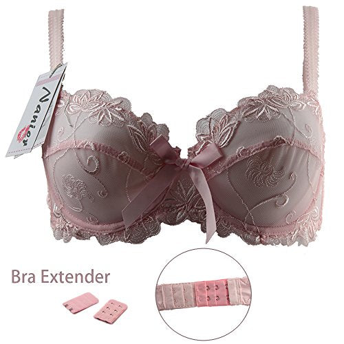 Nanier Women's Thin Transparent Lace Bra Set