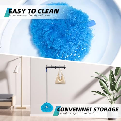 DRQ Ceiling Fan Cleaner Duster, Reusable Microfiber Duster with Extension Pole, 13 to 48 Inch Fan Blade Cleaner, Removable...