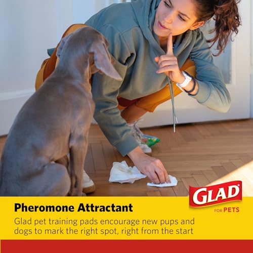 Glad for Pets XL Heavy Duty Activated Carbon Puppy Essentials Training Pads - Zero Odor, Ultra Absorbent Pads for Puppy Po...