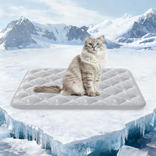 Rywell Dog Cooling Mat 2.0,Elegant Grey Edition, 24 * 18 Thickened Cooling Pad for Dogs, Internal Waterproof & Endothermic...