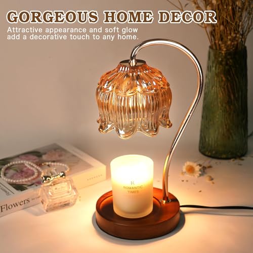 Funistree Flower Candle Warmer Lamp with Timer, Dimmable Candle Lamp Warmer, Mothers Day Birthday Gift for Women Her Mom, ...