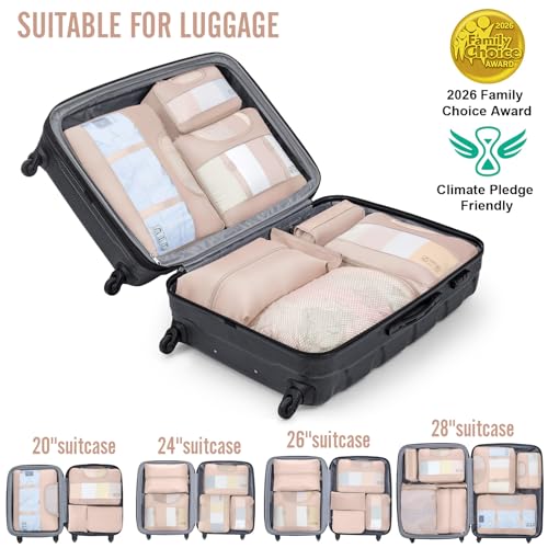 Veken 8 Set Packing Cubes, Cruise Ship Travel Essentials Accessories for Beach Vacation, Personalized Gifts for Women Mom ...