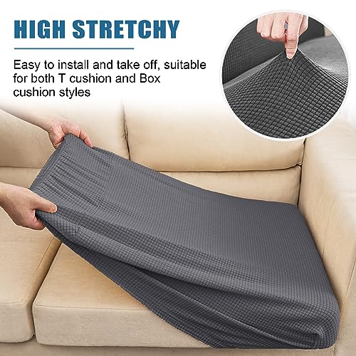 NC HOME Water-Repellent Sofa Cushion Covers Jacquard High Stretch Fabric Furniture Protector for Living Room, Washable Sof...