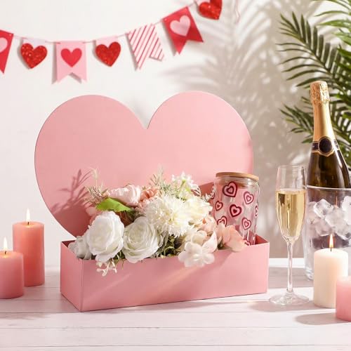 Mother's Day Heart Flower Gift Box Heart Shaped Flowers Boxes Bouquet Flower Gift Box Wedding/baby Shower Arrangements Pap...