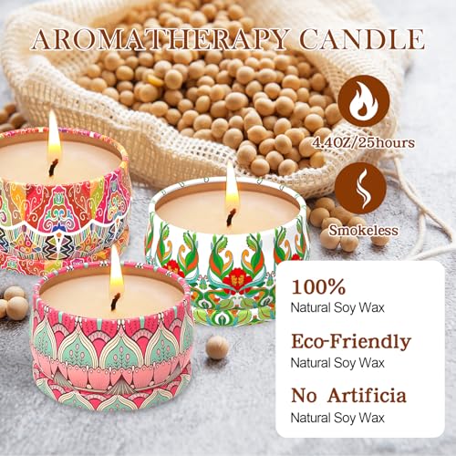 Scented Candles Gift Set, 3 Pack Candles for Home Scented, Long Lasting Soy Wax Aromatherapy Candle Set, Gifts for Women w...