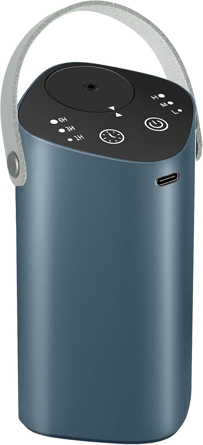 Waterless Essential Oil Diffuser for Car & Home, Aromatherapy Diffuser with 4 Timer (1/3/6/Off), 3 Mist Mode, Battery Oper...