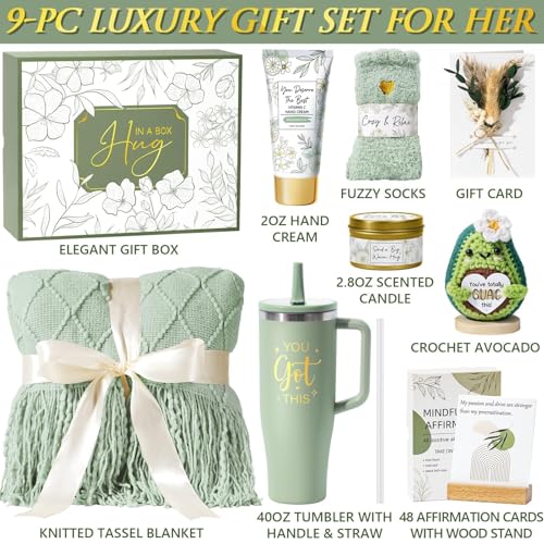 Mother's Day & Birthday Gifts for Women, Get Well Soon Care Package After Surgery & Cancer, Luxury Self Care Sympathy Bask...