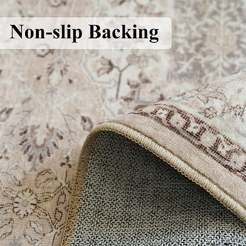 2x6 Hallway Washable Runner Rug : Vintage Soft Kitchen Laundry Runner with Non Slip Backing Farmhouse Entryway Living Room...