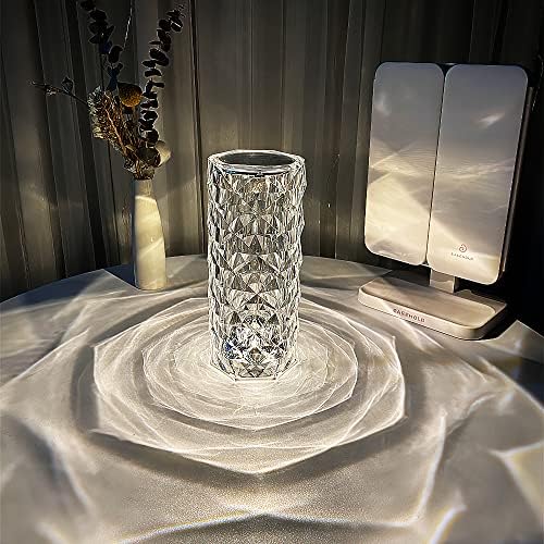 BGFHome Crystal Table Lamp RGB Color Changing Night Light,Romantic LED Rose Diamond Touch Lamps for Living Room (Remote & ...