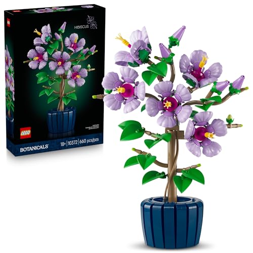 LEGO Botanicals Hibiscus Flower Building Set - Artificial Plant & Flower Building Blocks for Women & Men, Ages 18+ - Home,...