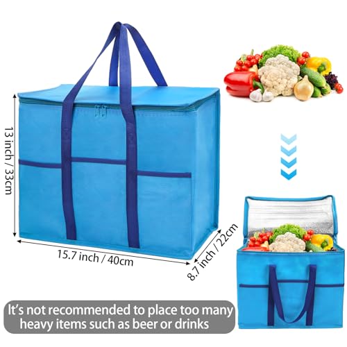 Foraineam 4 Pack Insulated Reusable Grocery Shopping Bags, Foldable Cooler Bag Food Delivery Bags with Hard Bottom Insert ...